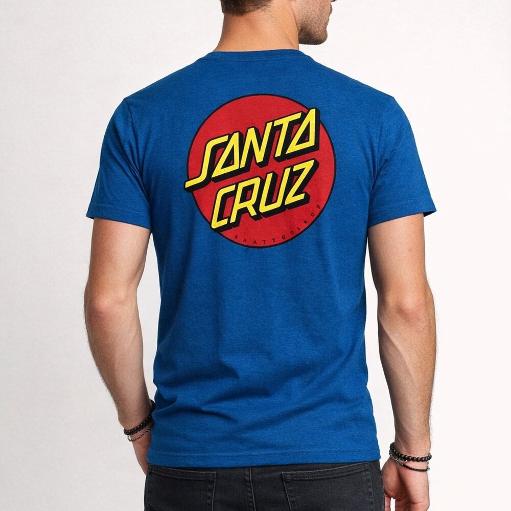 Santa Cruz Skateboards Men's Small S Blue Heather Dot Graphic Tee T-Shirt Shirt